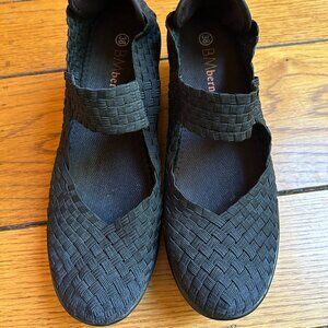 Bernie Mev Lulia Womens Casual Wedge Mary Jane Shoes Black 38 EUR EUC /  7.5 US